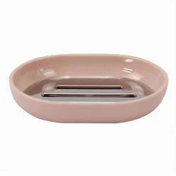PIATTINO PORTA SAPONE SAPONETTA ROSA SILVER ACCESSORI BAGNO 12.5 X 9.5 CM 79871