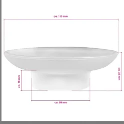 PIATTINO RICAMBIO PORTA SAPONE IN VETRO SATINATO 11CM BAGNO ACCESSORI