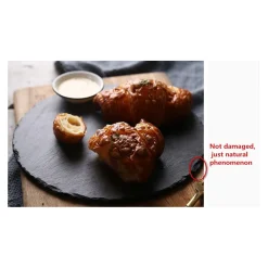 PIATTO IN PIETRA ARDESIA ROTONDO DIAMETRO 25CM PORTATA PER CIBI APERITIVI FINGER