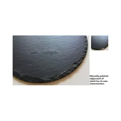 PIATTO IN PIETRA ARDESIA ROTONDO DIAMETRO 25CM PORTATA PER CIBI APERITIVI FINGER