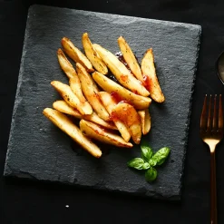 PIATTO IN PIETRA ARDESIA 30x30 CM PORTATA PER CIBI CALDI FREDDI APERITIVI FINGER