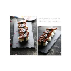 PIATTO IN PIETRA ARDESIA RETTANGOLARE 20x10CM PORTATA PER CIBI CALDI FREDDI