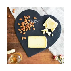 PIATTO IN PIETRA ARDESIA A FORMA DI CUORE 25x25CM PORTATA PER CIBI CALDI FREDDI