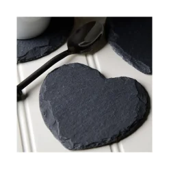 PIATTO IN PIETRA ARDESIA A FORMA DI CUORE 25x25CM PORTATA PER CIBI CALDI FREDDI