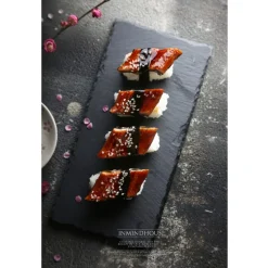 PIATTO IN PIETRA ARDESIA RETTANGOLARE 40x10CM PORTATA PER CIBI CALDI FREDDI