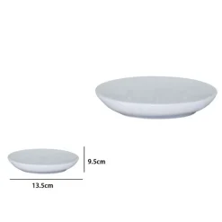 PIATTO PIATTINO PORTA SAPONE SAPONETTA BAGNO CERAMICA BIANCO GRIGIO ARREDO 59916