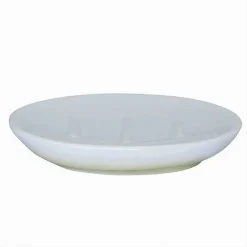 PIATTO PIATTINO PORTA SAPONE SAPONETTA BAGNO CERAMICA BIANCO GIALLO ARREDO 59904