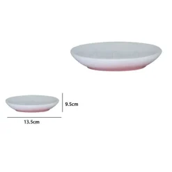 PIATTO PIATTINO PORTA SAPONE SAPONETTA BAGNO CERAMICA BIANCO ROSA ARREDO 59908