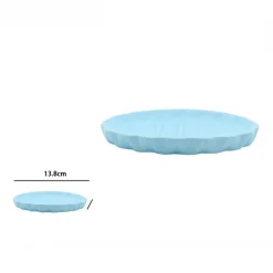 PIATTO PIATTINO PORTA SAPONE SAPONETTA ACCESSORI ARREDO BAGNO AZZURRO DECORATA 79944