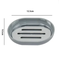 PIATTO PIATTINO PORTASAPONE SAPONETTA GRIGIO CHIARO ACCESSORI ARREDO BAGNO 69472