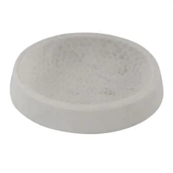 PIATTO PORTA SAPONE PIATTINO SAPONETTA BIANCO LAVORATO ACCESSORIO ARREDO BAGNO 10437