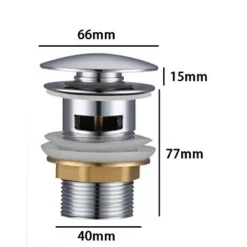 PILETTA CLICK CLACK TAPPO RUBINETTO LAVANDINO CUCINA BAGNO CON FORO POP-UP 59605