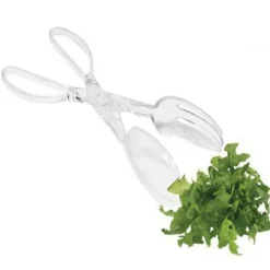 PINZA A FORBICE IN PLASTICA TRASPARENTE PER INSALATA CUCINA ALIMENTI