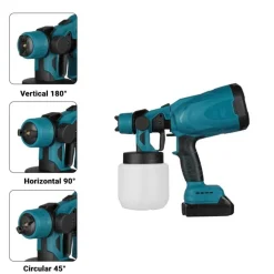 PISTOLA A SPRUZZO ELETTRICA A BATTERIA VERNICE 800 ML A DOPPIA BATTERIA 18 V