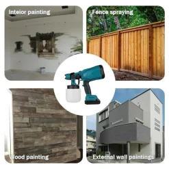 PISTOLA A SPRUZZO ELETTRICA A BATTERIA VERNICE 800 ML A DOPPIA BATTERIA 18 V