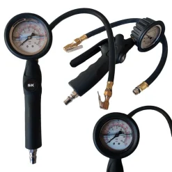 PISTOLA ARIA CON MANOMETRO PROFESSIONALE 0-16 bar 0-230 PSI LIQUIDO ANTI-SHOCK