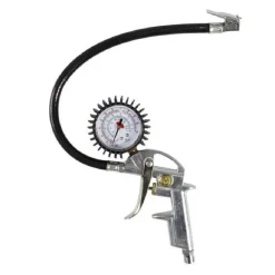 PISTOLA DI GONFIAGGIO CON MANOMETRO PER COMPRESSORI PER AUTO MOTO BICI