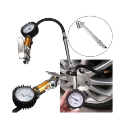 PISTOLA MANOMETRO GONFIAGGIO SCONFIAGGIO RUOTE AUTO COMPRESSORI ATTACCO 1/4"