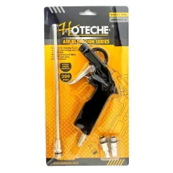 PISTOLA PER COMPRESSORE SOFFIAGGIO ARIA CON ACCESSORI BECCUCCIO LUNGO 200MM