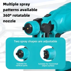 PISTOLA PER VERNICIARE A BATTERIA 2800W 3 MODALITÀ SPRUZZO UGELLO RUOTABILE A 360° MANUALE