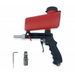 PISTOLA SABBIATRICE SERBATOIO 900ML ARIA COMPRESSA PNEUMATICA UGELLO IN ACCIAIO