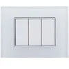 PLACCA CRISTAL 3M 4M 6M BIANCO EFFETTO VETRO COMPATIBILE CON BTICINO AXOLUTE