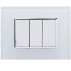 PLACCA CRISTAL 3M 4M 6M BIANCO EFFETTO VETRO COMPATIBILE CON BTICINO AXOLUTE