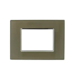 PLACCA CRISTAL 3M 4M 6M BRONZO EFFETTO VETRO COMPATIBILE CON BTICINO AXOLUTE