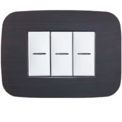 PLACCA FUTURA 3 4 6 MODULI LEGNO WENGE' COMPATIBILE CON BTICINO AXOLUTE