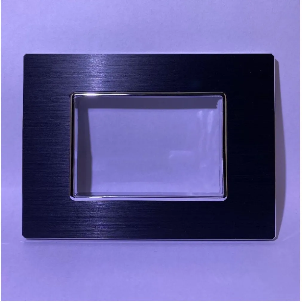 PLACCA LUXURY 3 4 6M IN METALLO NERO SATINATO COMPATIBILE CON BTICINO AXOLUTE