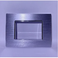 PLACCA LUXURY 3 4 6M IN METALLO SATINATO ARGENTO COMPATIBILE CON BTICINO AXOLUTE
