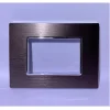 PLACCA LUXURY 3 4 6M METALLO BROWN MARRONE SATINATO COMPATIBILE BTICINO AXOLUTE
