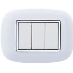 PLACCA OVAL 3 4 6 MODULI COLORE BIANCO COMPATIBILE CON BTICINO AXOLUTE