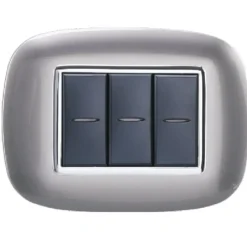 PLACCA OVAL 3 4 6 MODULI COLORE TITANIO COMPATIBILE BTICINO AXOLUTE