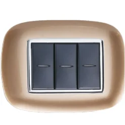 PLACCA OVAL 3 4 6 MODULI COLORE ORO COMPATIBILE CON BTICINO AXOLUTE