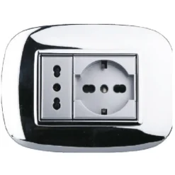 PLACCA OVAL 3 4 6 MODULI COLORE CROMO LUCIDO COMPATIBILE BTICINO AXOLUTE