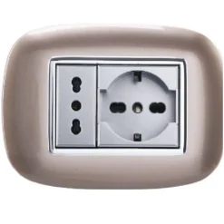 PLACCA OVAL 3 4 6 MODULI COLORE BRONZO COMPATIBILE CON BTICINO AXOLUTE