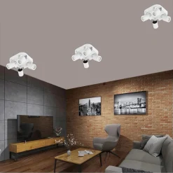 PLAFONIERA 4 DIFFUSORI ORIENTABILE SOFFITTO PARETE LAMPADA GU10 BIANCO NERO TH8805