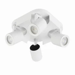 PLAFONIERA 4 DIFFUSORI ORIENTABILE SOFFITTO PARETE LAMPADA GU10 BIANCO NERO TH8805