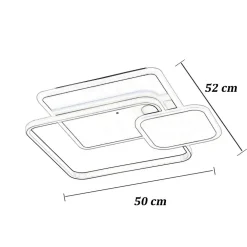 PLAFONIERA A 3 QUADRATI A LED A TRIPLA COLORAZIONE DI LUCE 48 W ULTRA MODERNO C31-3C