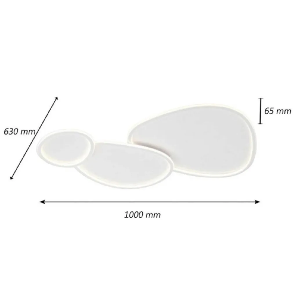 PLAFONIERA A LED 3 OVALI A TRIPLA COLORAZIONE DI LUCE 100 W DA SOFFITTO PN-23-3C