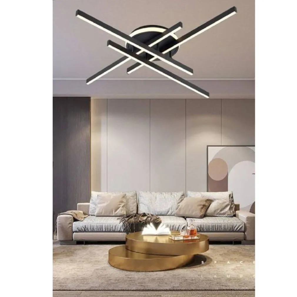 PLAFONIERA A LED 45 W NERO DA SOFFITTO LAMPADARIO LUCE 6500K 4000K 3000K PN-21N