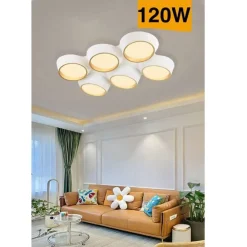 PLAFONIERA A LED 120 W SOFFITTO 6 CERCHI IRREGOLARI LUCE 4000K 6500K 3000K C51-B