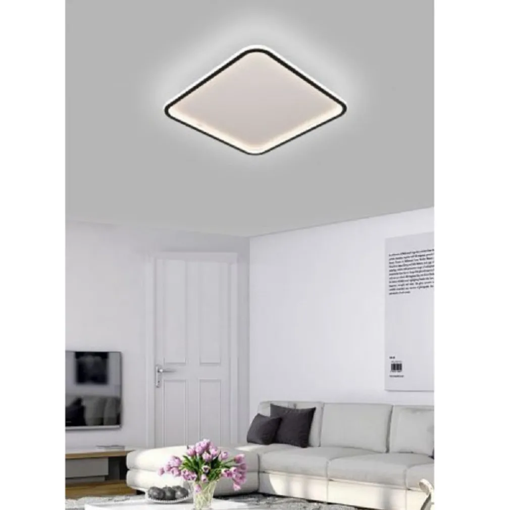 PLAFONIERA A LED MODERNA DA SOFFITTO QUADRATA 50W LUCE FREDDA NATURALE CALDA C12