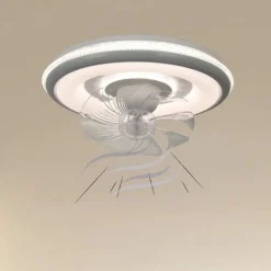 PLAFONIERA A VENTOLA LUCE 3200K-6500K LAMPADA TONDA DA SOFFITTO VENTILATORE 33214