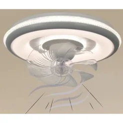 PLAFONIERA A VENTOLA LUCE 3200K-6500K LAMPADA TONDA DA SOFFITTO VENTILATORE 33214