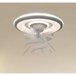 PLAFONIERA A VENTOLA LUCE 3200K-6500K LAMPADA TONDA DA SOFFITTO VENTILATORE 33214