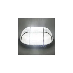 PLAFONIERA APPLIQUE OVALE GRIGLIA TARTARUGA BIANCA CAMPANA IN VETRO ATTACCO E27