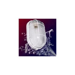 PLAFONIERA APPLIQUE OVALE GRIGLIA TARTARUGA BIANCA CAMPANA IN VETRO ATTACCO E27