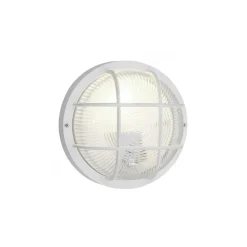 PLAFONIERA APPLIQUE TONDA GRIGLIA TARTARUGA BIANCA CAMPANA IN VETRO ATTACCO E27